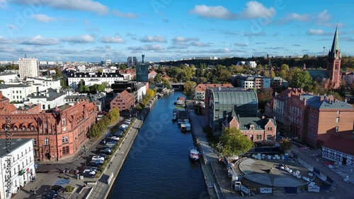Island in the city of Bydgoszcz on the Brda River,, Poland.