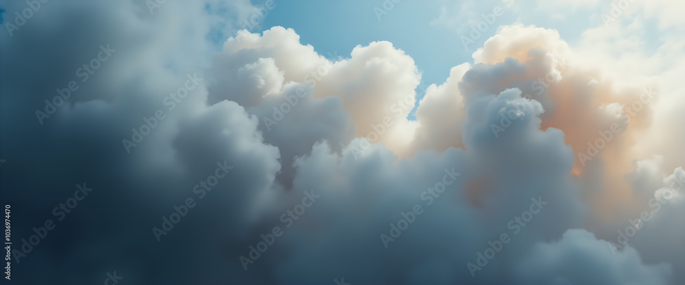Fluffy white clouds floating in the sky Fluffy white clouds floating in the sky