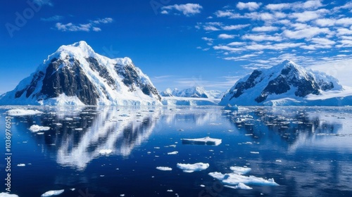 Wallpaper Mural Serene Reflection of Icebergs in Blue Waters Torontodigital.ca