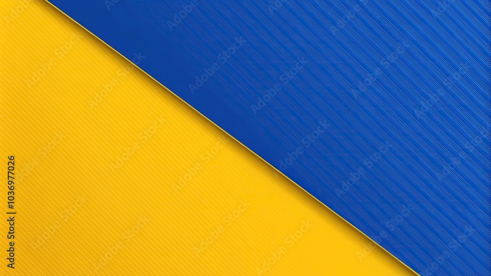 Abstract blue and yellow paper background divided diagonally Abstract blue and yellow paper background divided diagonally