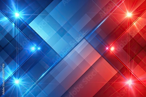 Abstract background with red and blue geometric lights