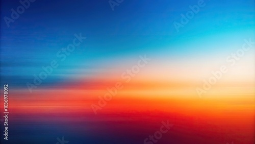 Abstract aerial view of a blurry gradient blue, red, orange aura background