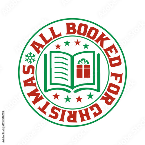 All booked for christmas Svg Design
