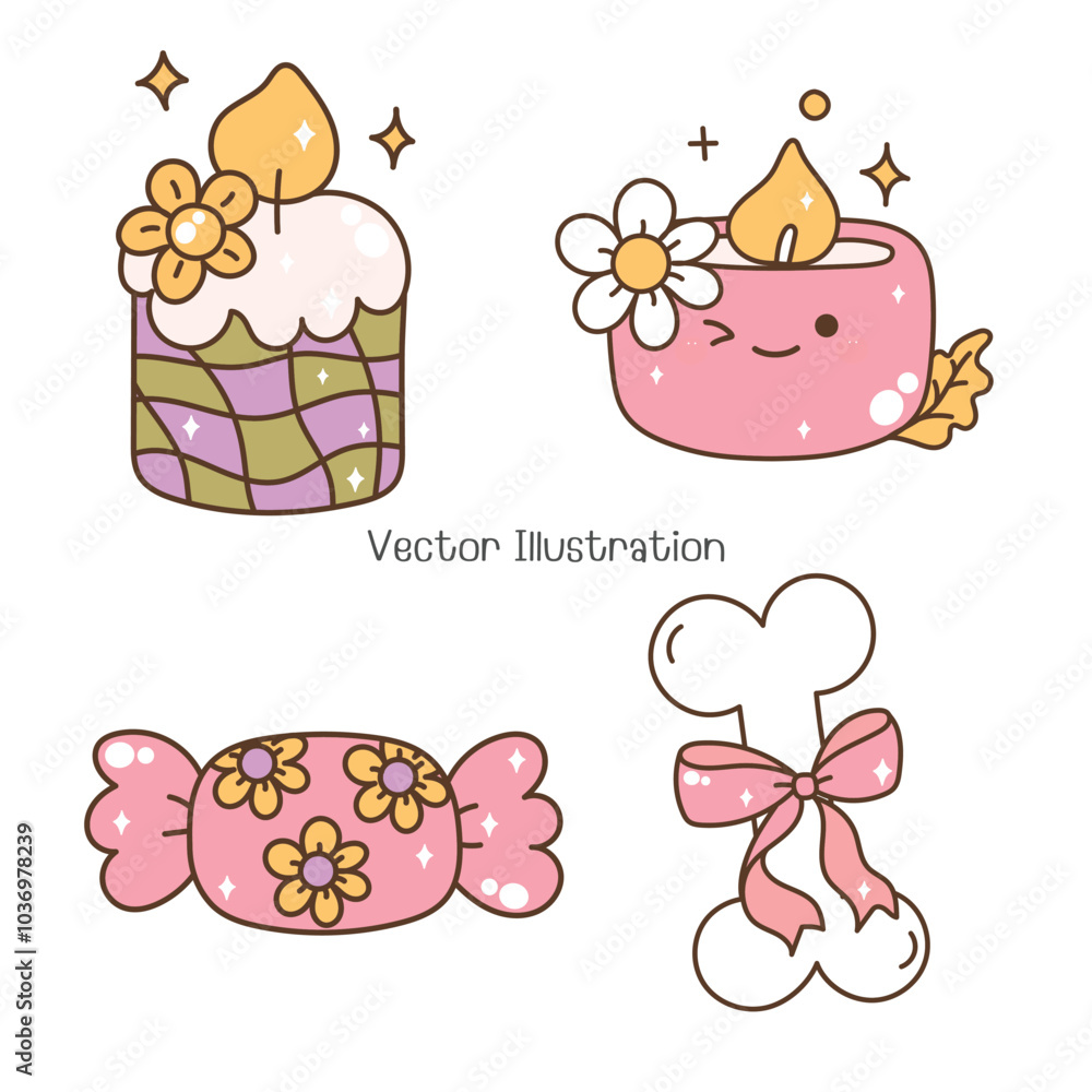 Adorable Halloween Set. Vector llustration Adorable Halloween Set. Vector llustration