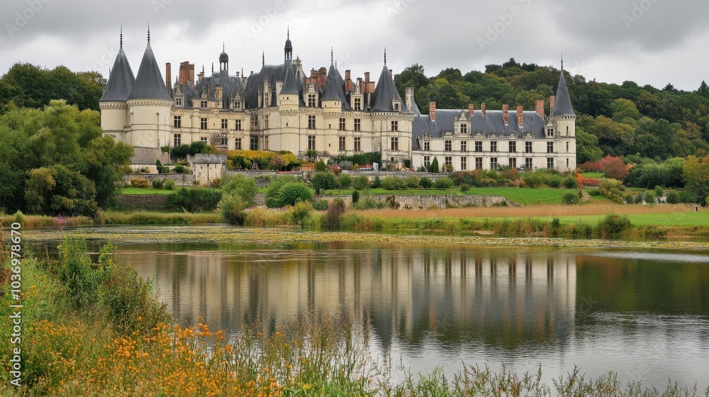 Serene Castle Reflected in Calm Water Serene Castle Reflected in Calm Water