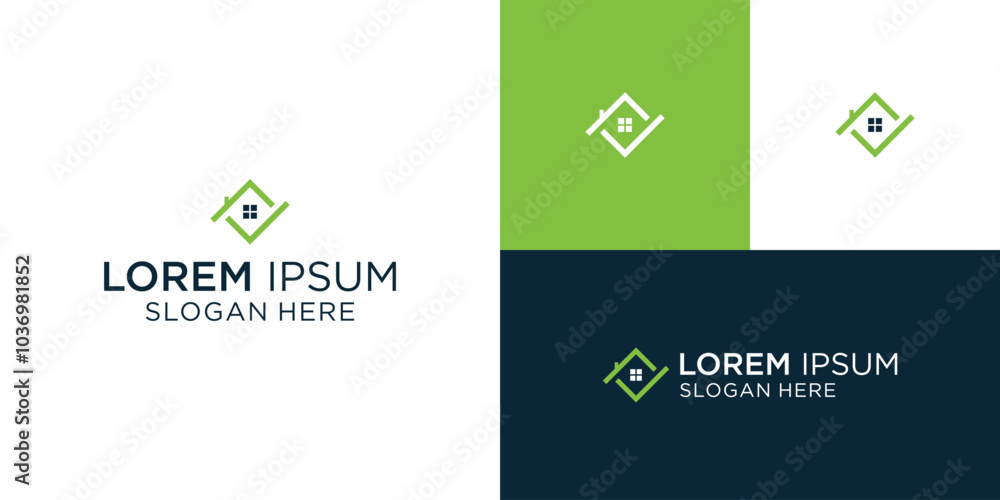 creative simple linear house and check mark logo vector creative simple linear house and check mark logo vector