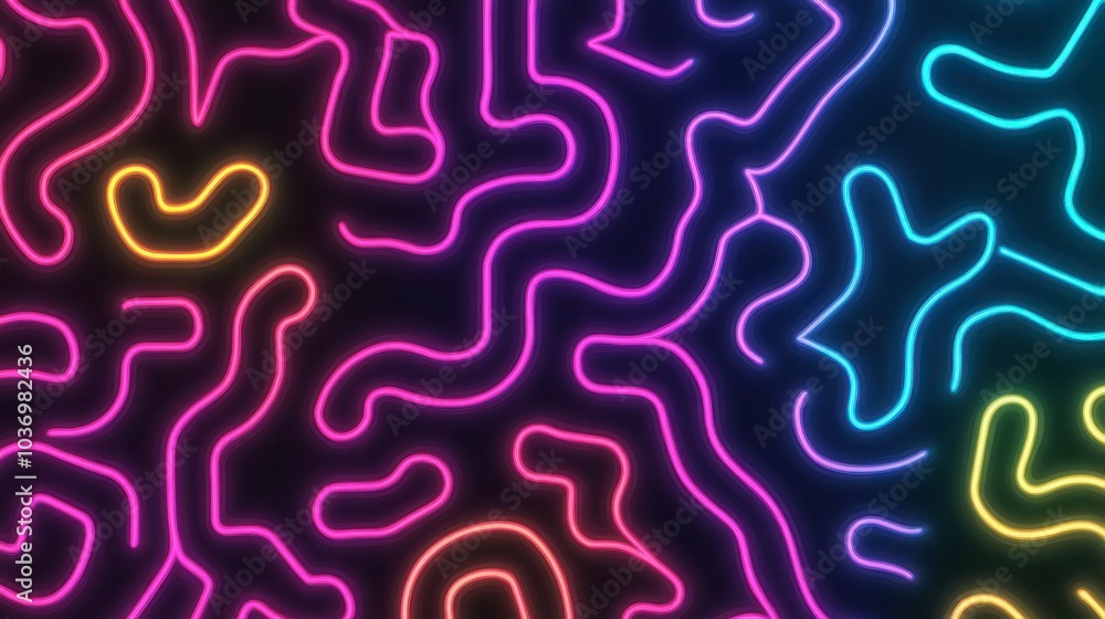 Colorful Abstract Neon Line Art Background Colorful Abstract Neon Line Art Background