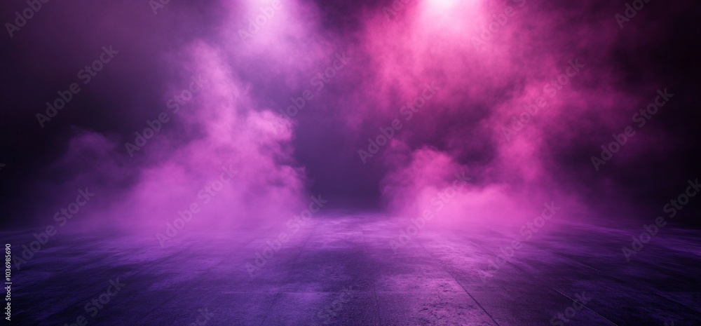 Dark background with pink smoke and spotlights. Dark background with pink smoke and spotlights.