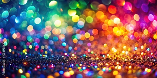 Abstract colorful background with bokeh glitter of colorful light, defocused Christmas lights