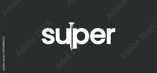 house building steel nail logo. building carpentry steel nail logo.