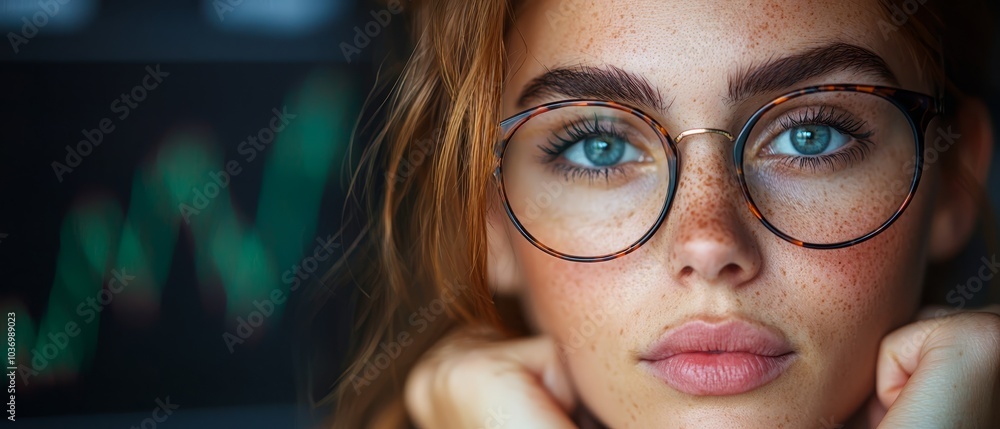 A close-up of a woman's face with numerous freckles dotting her eyes and one distinct freckle on her cheek A close-up of a woman's face with numerous freckles dotting her eyes and one distinct freckle on her cheek