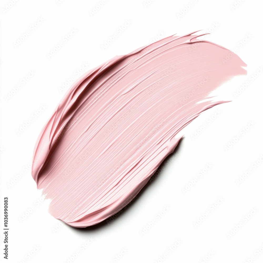 Smear of Soft Pink Cosmetic Cream on White Smear of Soft Pink Cosmetic Cream on White