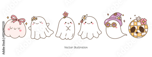 Adorable Halloween Ghost Illustration