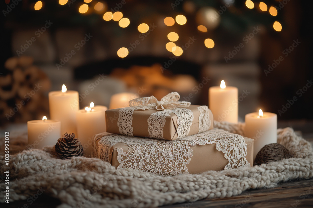 Cozy Holiday Gift Scene Cozy Holiday Gift Scene