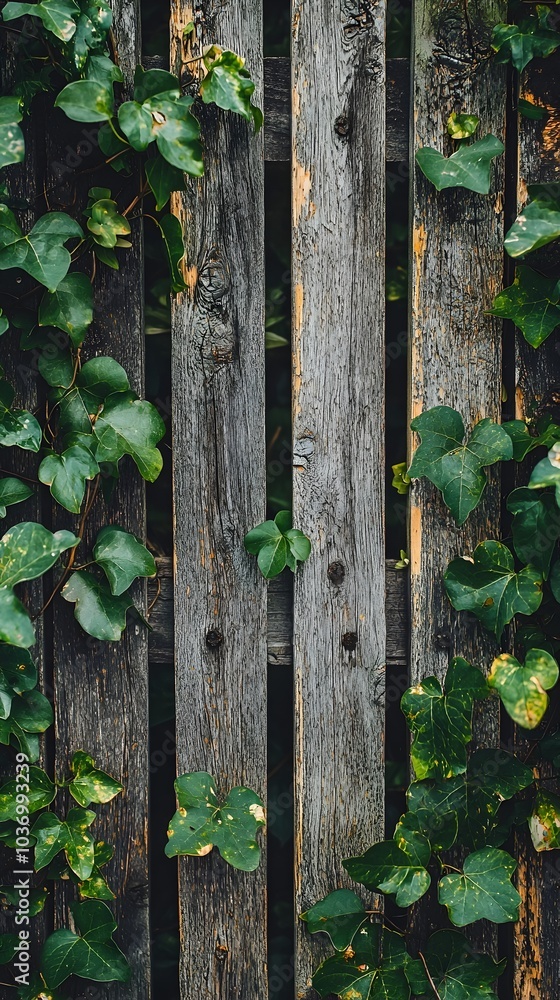 Rustic Wooden Fence with Lush Ivy Backdrop for Botanical Product Mockups and Nature Inspired Designs Rustic Wooden Fence with Lush Ivy Backdrop for Botanical Product Mockups and Nature Inspired Designs