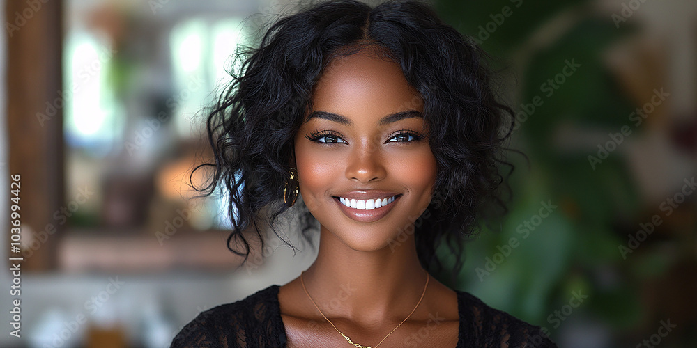 Portrait of a beautiful smiling black woman Portrait of a beautiful smiling black woman