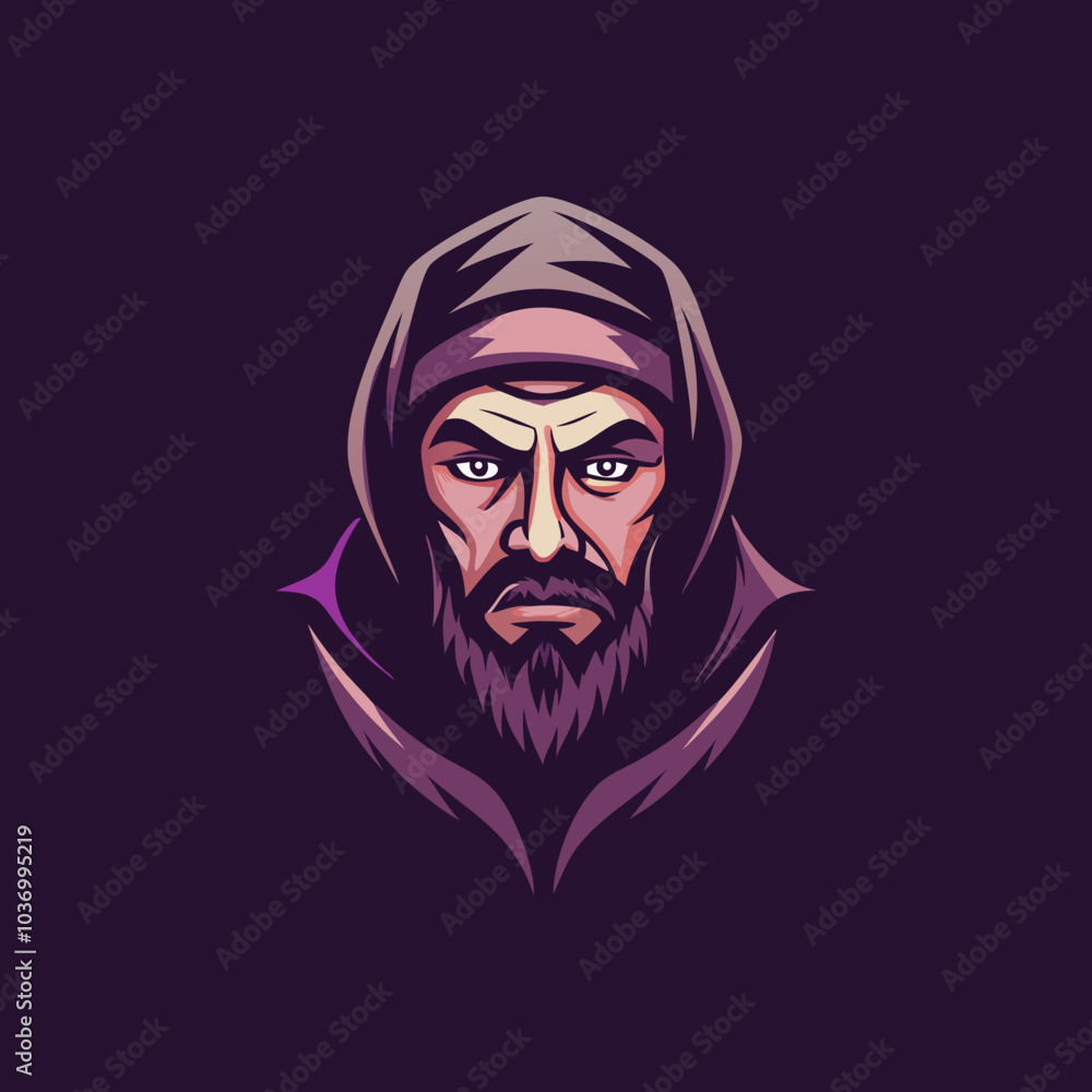 A flat icon of beard man A flat icon of beard man