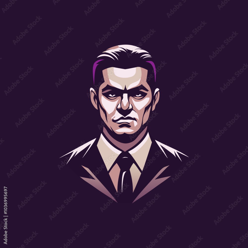 A flat icon of angry man A flat icon of angry man