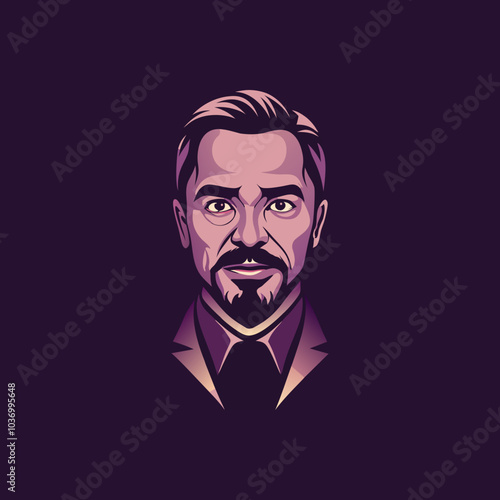 A flat style icon of teacher character