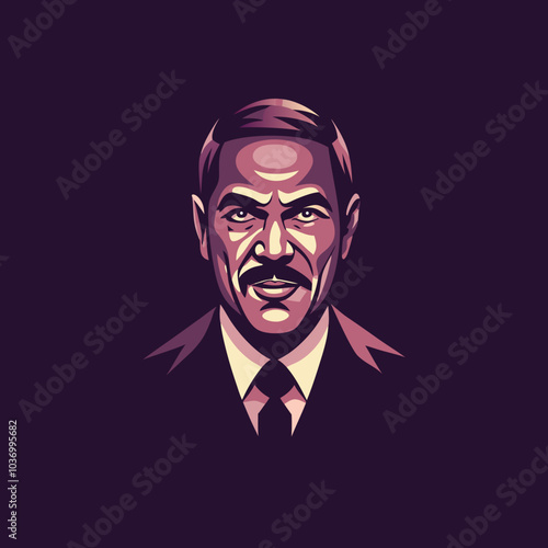 A flat style icon of a professor 