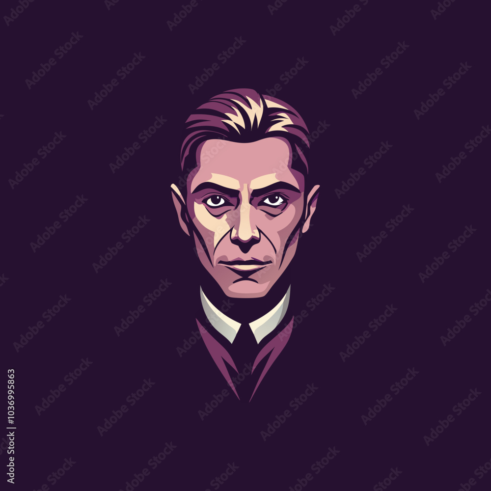 A flat style icon of confident character A flat style icon of confident character