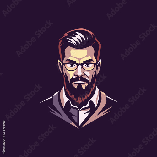 A flat icon of male professor 