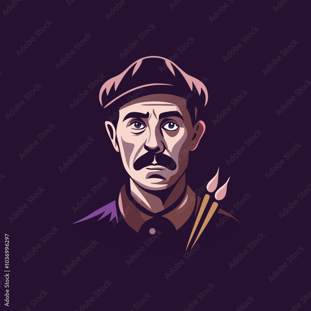 A flat icon of professor avatar A flat icon of professor avatar