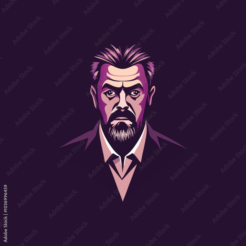 A flat icon of an adult man A flat icon of an adult man