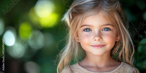 Portrait of a beautiful little girl looking at the camera