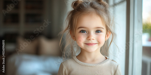 Portrait of a beautiful little girl looking at the camera