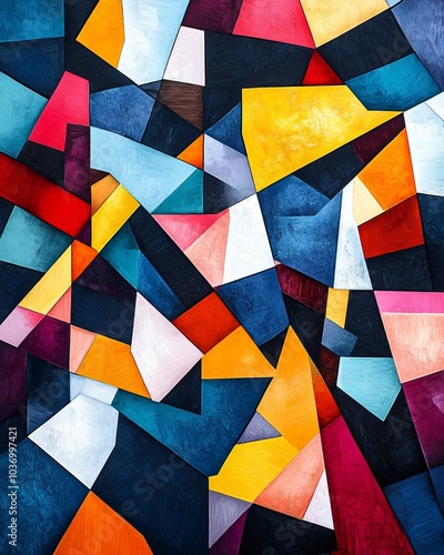 colorful cubism pattern background photo