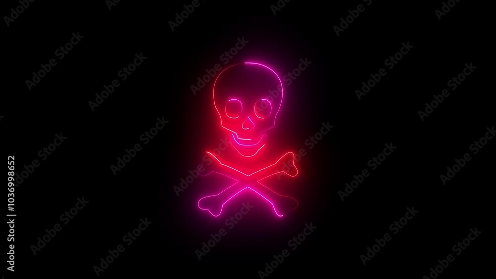 Danger icon animation on black background. Danger icon animation on black background.