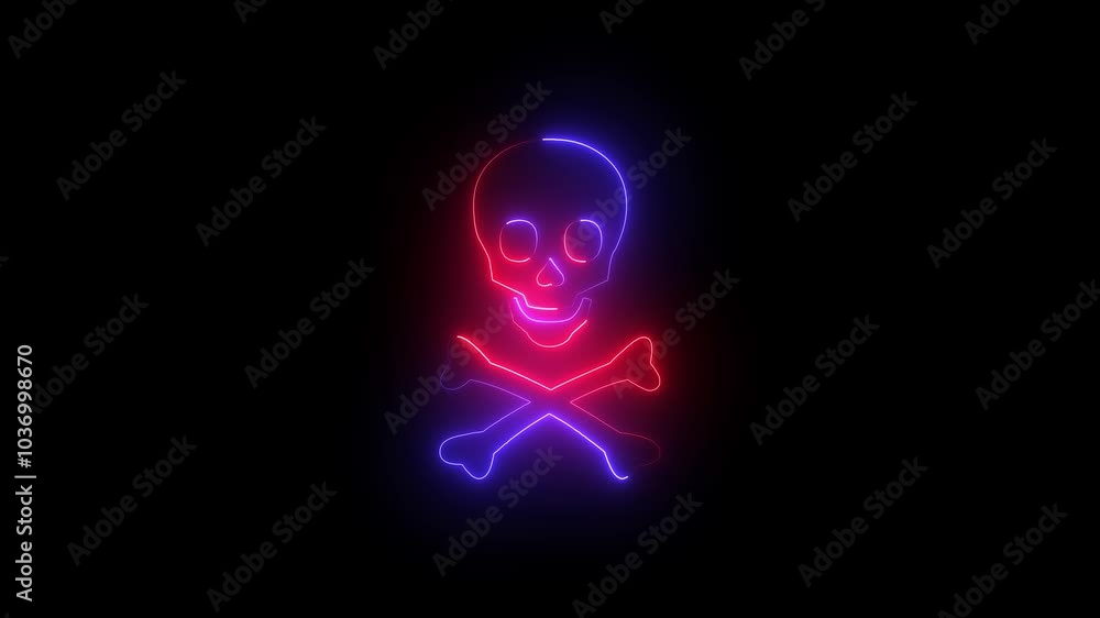 Danger icon animation on black background. Danger icon animation on black background.