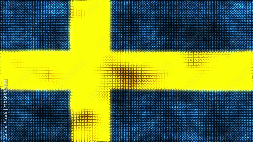 Sweden digital flag - loop animation Sweden digital flag - loop animation