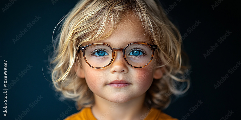 Portrait of a cute little boy with glasses Portrait of a cute little boy with glasses