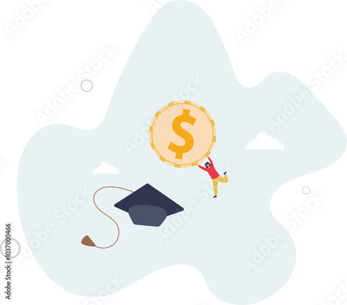 Education fund for college, saving for school or university tuition fee, study cost or training expense concept.flat design with people.