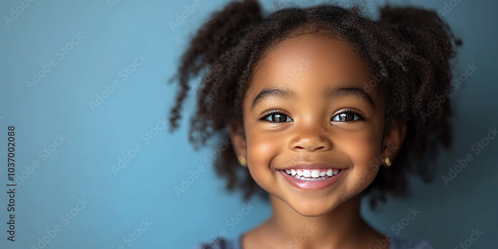 portrait of an black little girl with a smile portrait of an black little girl with a smile