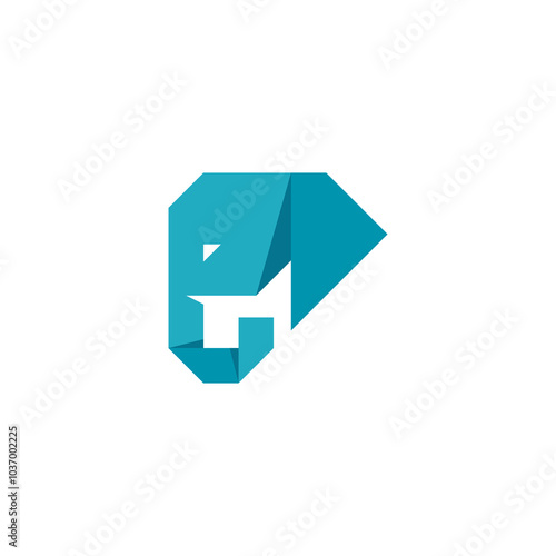 Free Download Elephant Folded Origami Logo design vector template - GFXLoad
