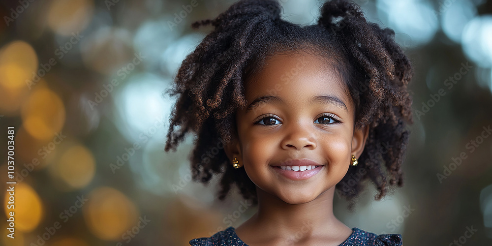 portrait of an black little girl with a smile