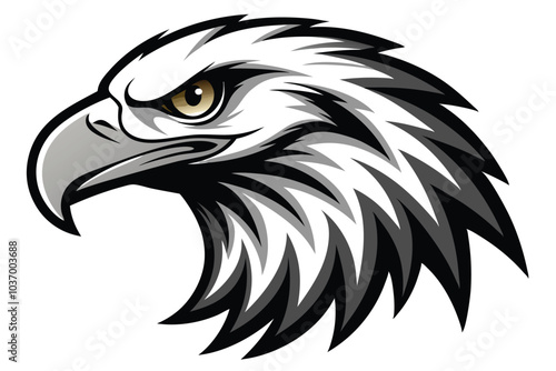 Fierce Eagle Head Mascot Vector Illustration for Sports Logos
