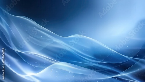 Abstract Blue and White Wavy Background with Glitter