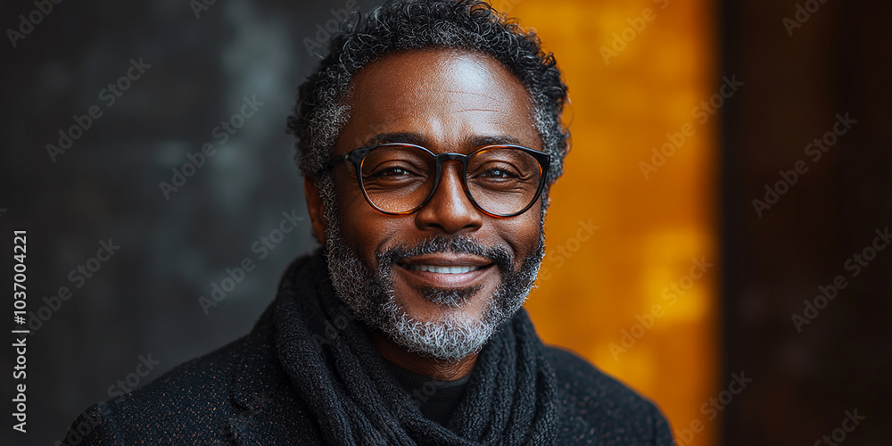 Portrait of an adult black middle-aged man Portrait of an adult black middle-aged man