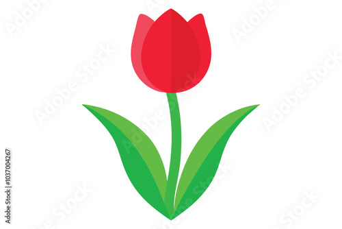 Colorful Tulip Flower Vector Illustration for Floral Design