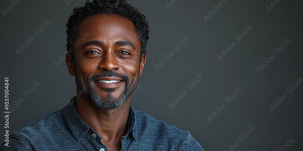 Portrait of an adult black middle-aged man Portrait of an adult black middle-aged man