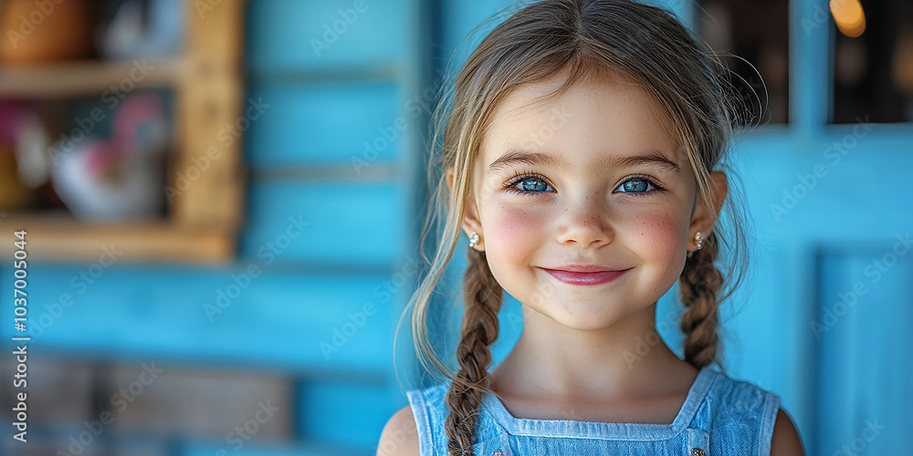 Portrait of a beautiful little girl looking at the camera Portrait of a beautiful little girl looking at the camera