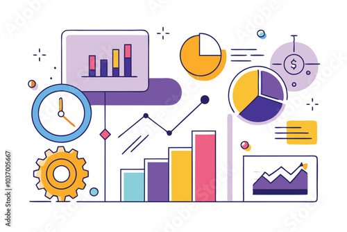 Business Benchmarking Vector Illustration for Performance Analysis