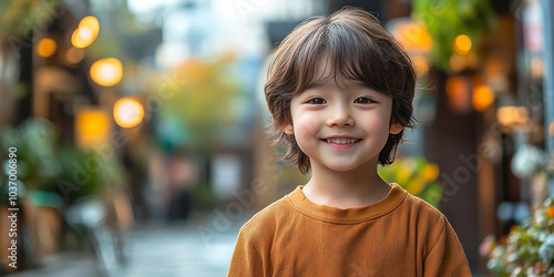 Portrait of an asian child looking at the camera