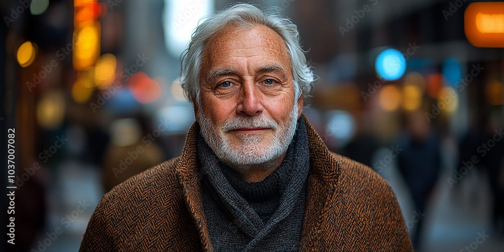Portrait of an adult man on the street Portrait of an adult man on the street