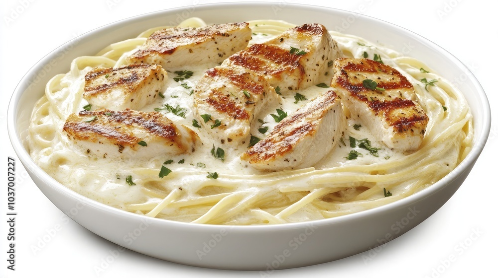 Creamy Pasta Bowl with Grilled Chicken Strips Creamy Pasta Bowl with Grilled Chicken Strips