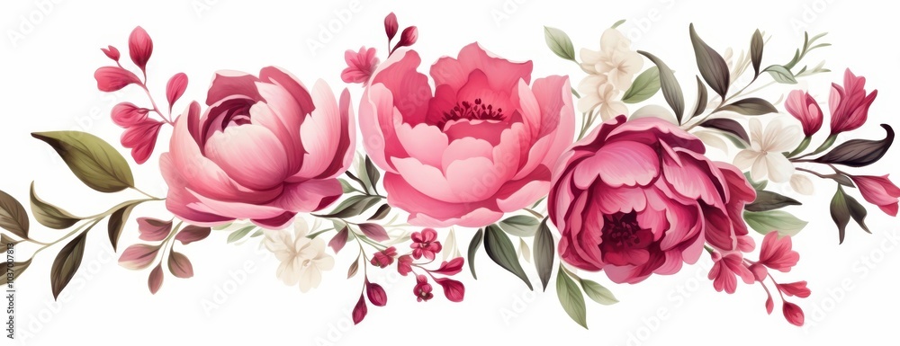 Pink and White Flower Arrangement with Green Foliage Pink and White Flower Arrangement with Green Foliage